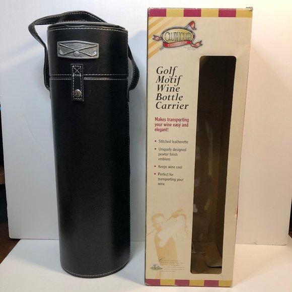 Golf Motif Wine Bottle Carrier - Picture 1 of 9